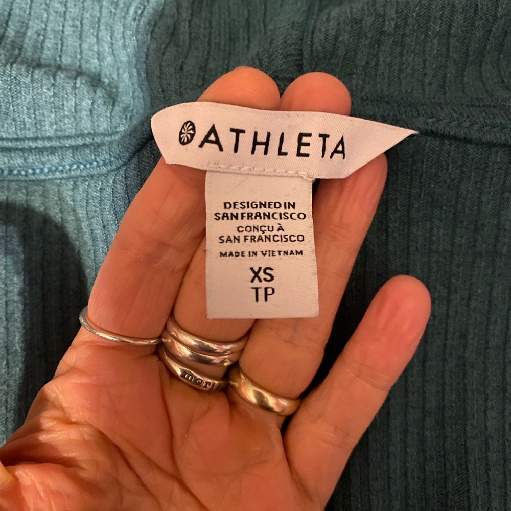 Athleta Teal Ribbed Cardigan - Picture 8 of 8